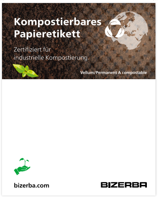 Kompostierbares Papieretikett